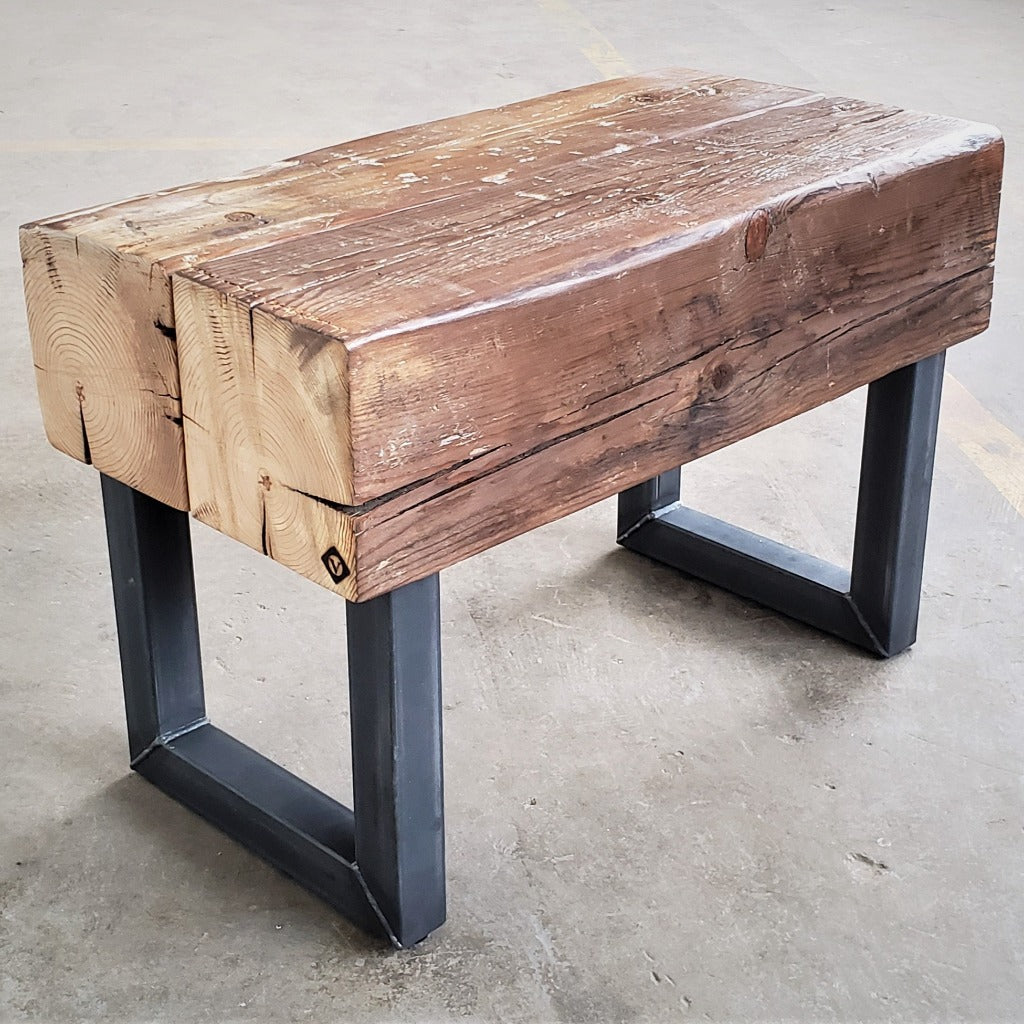 Reclaimed Beam Bench / Table — 24"L x 18"H x 14" D