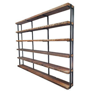 Wall Mounted Shelving: 6 Shelf with Bookends — 24"