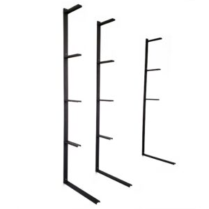 Heavy Duty Floating Desk Brackets — (Single Bracket) Desk + 1 Shelf: 30"H / Black