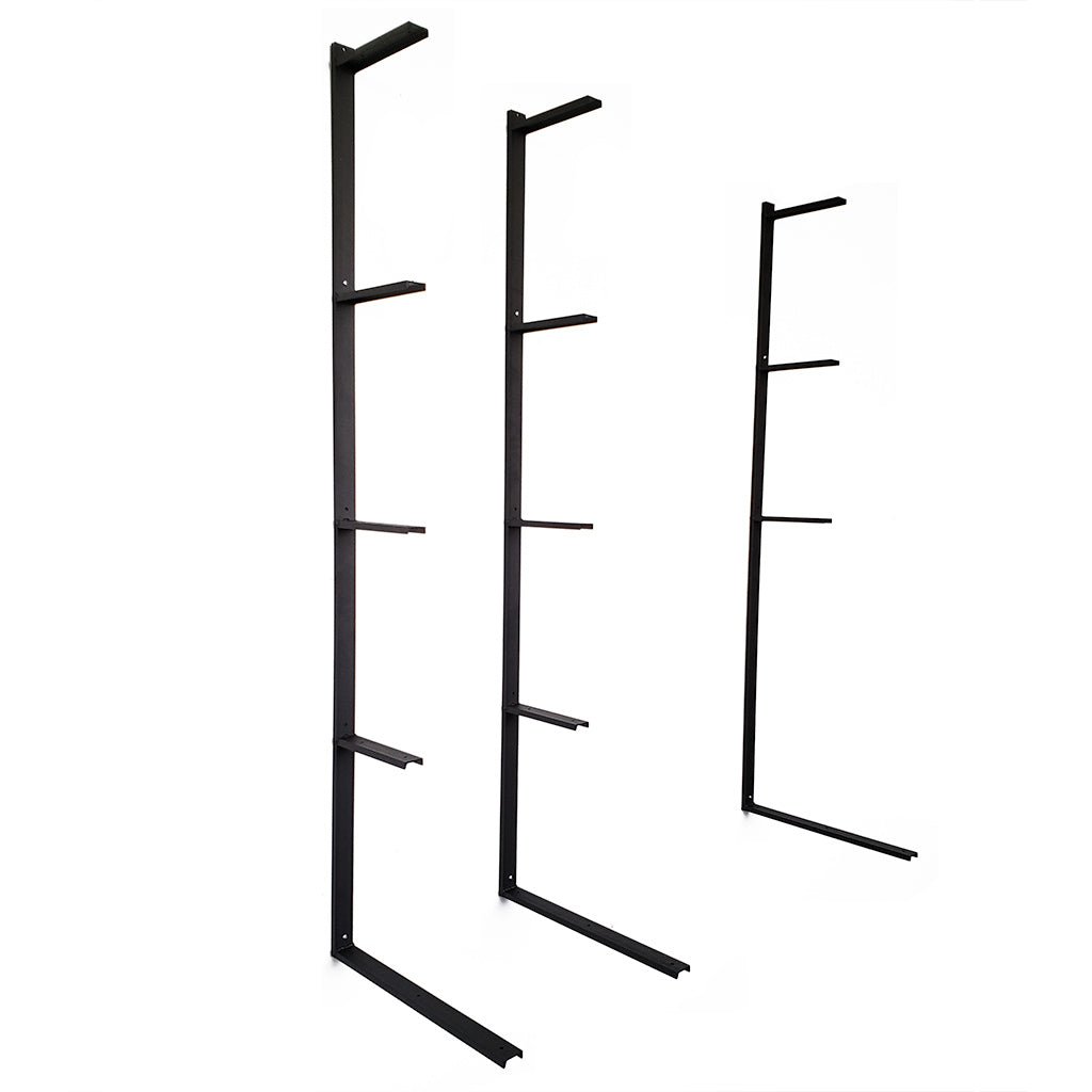 Heavy Duty Floating Desk Brackets — (Single Bracket) Desk + 1 Shelf: 30"H / Black