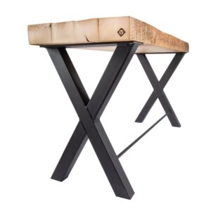 Counter Height Bench with "X" Steel Legs — 24" Long