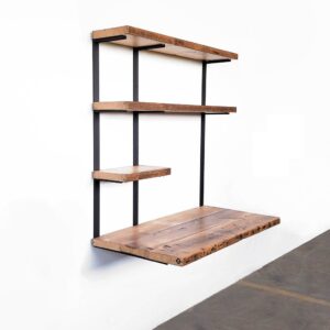 Floating Desk + 3 Shelves — Desk 36" : Shelf 12" / 1" Ash / Black