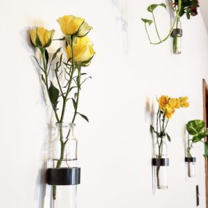 Minimal Wall Vase: Steel Ring — Steel - Gray / Single Vase